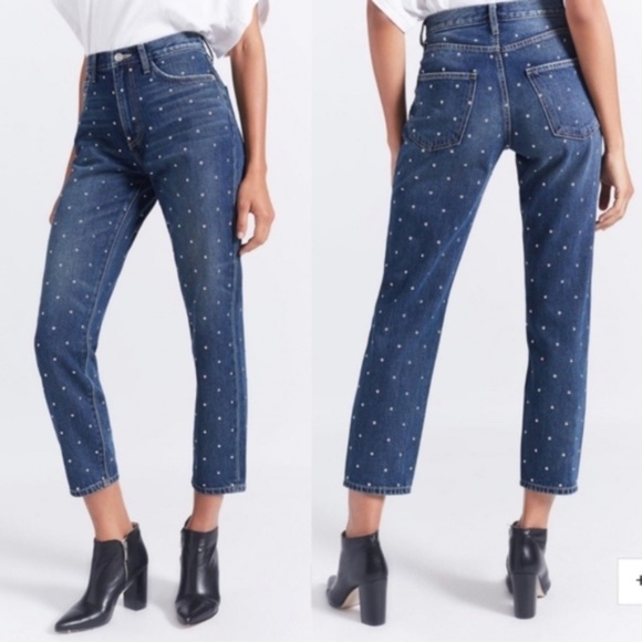 Current/Elliott Denim - Current Elliot Vintage Studded High Waist Crop 28
